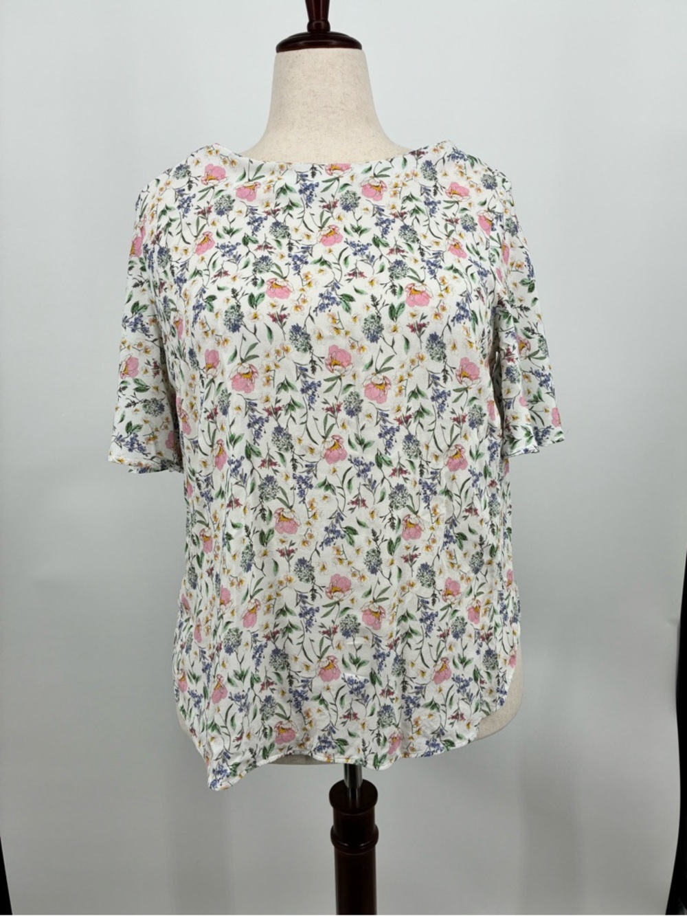 H&M Bridgerton Garden Floral Flutter Sleeve Blouse Pastel Flowers